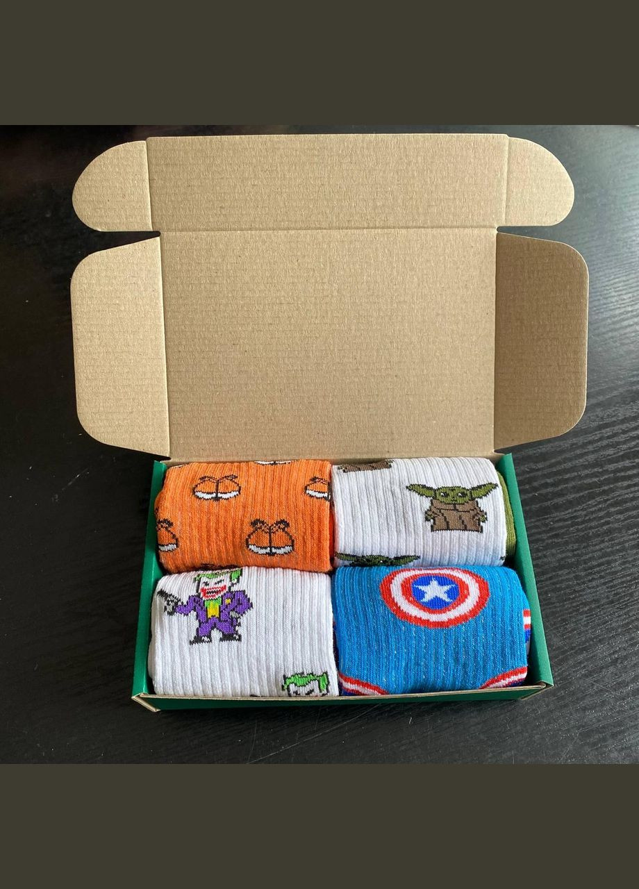 Комбіновані бокс жіночих високих шкарпеток 36-41 на 4 пари весна-осінь Vakko (308336818)