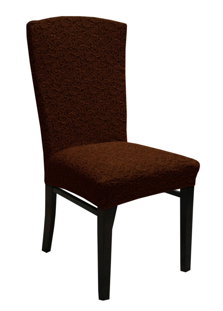Жакардові чохли на стільці без спідниці Коричневі Kayra (324800163)