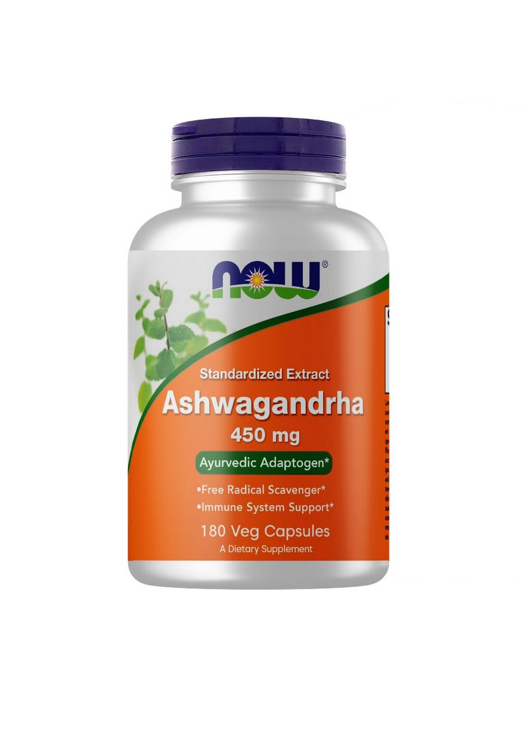 Натуральна добавка Ashwagandha 450 mg, 180 вегакапсул Now (293340749)