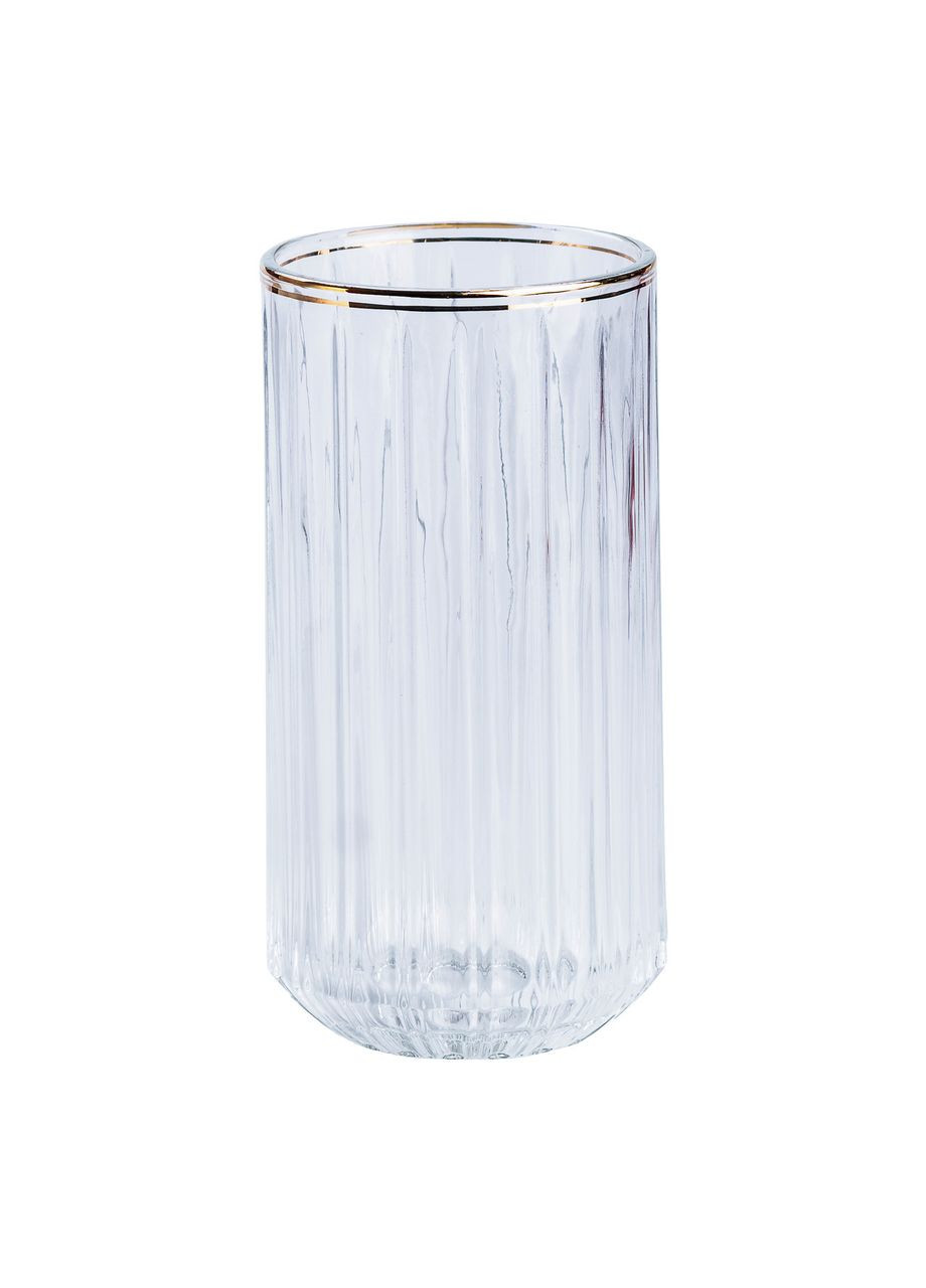 Набір склянок із 6 штук по 380 мл прозорий із золотим обідком HP552 TS Kitchen (369654341)