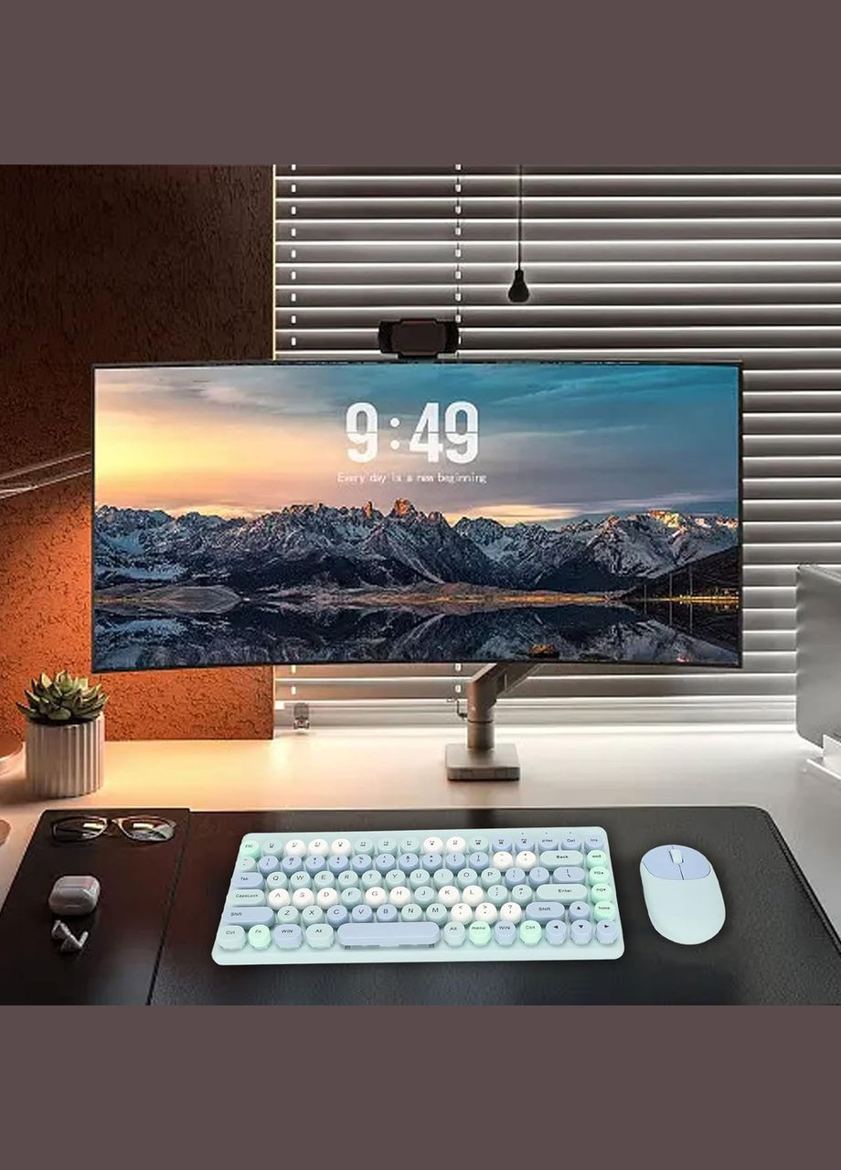 Комплект бездротовий QW02 Blue, клавіатура + миша Том.М (334304991)