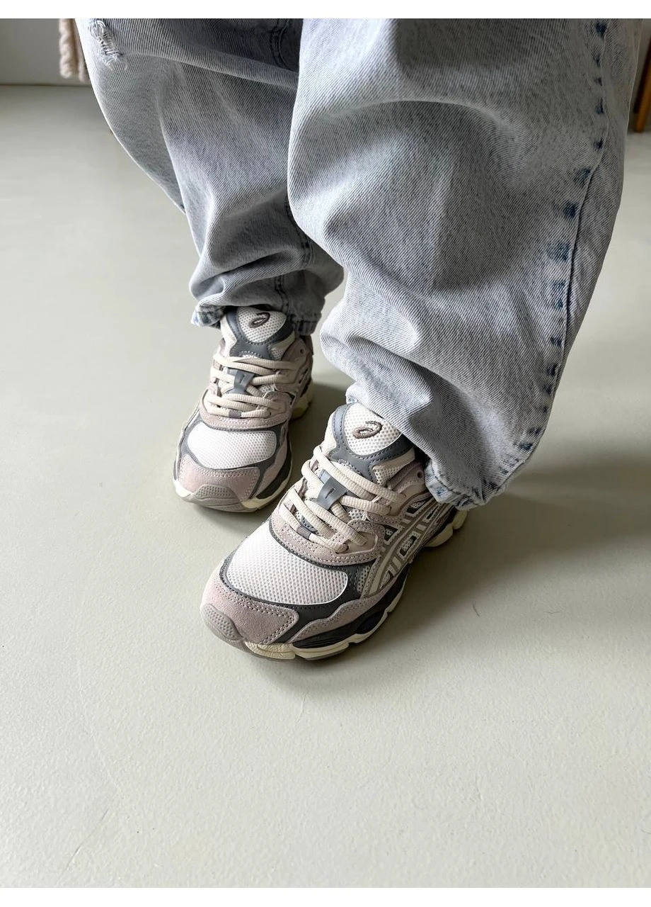 Белые летние кроссовки asics gel nyc white grey асикс гель нюк No Brand