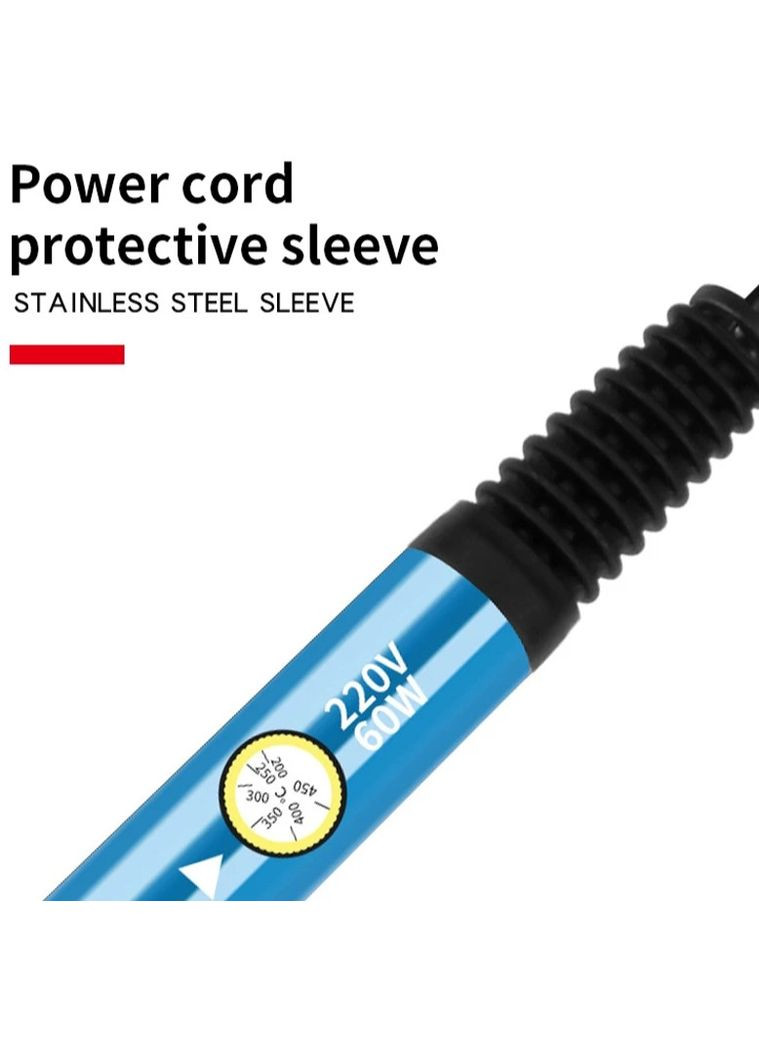 Електричний паяльник 60 Вт 220 В з регульованою температурою Синій No Brand (358205219)