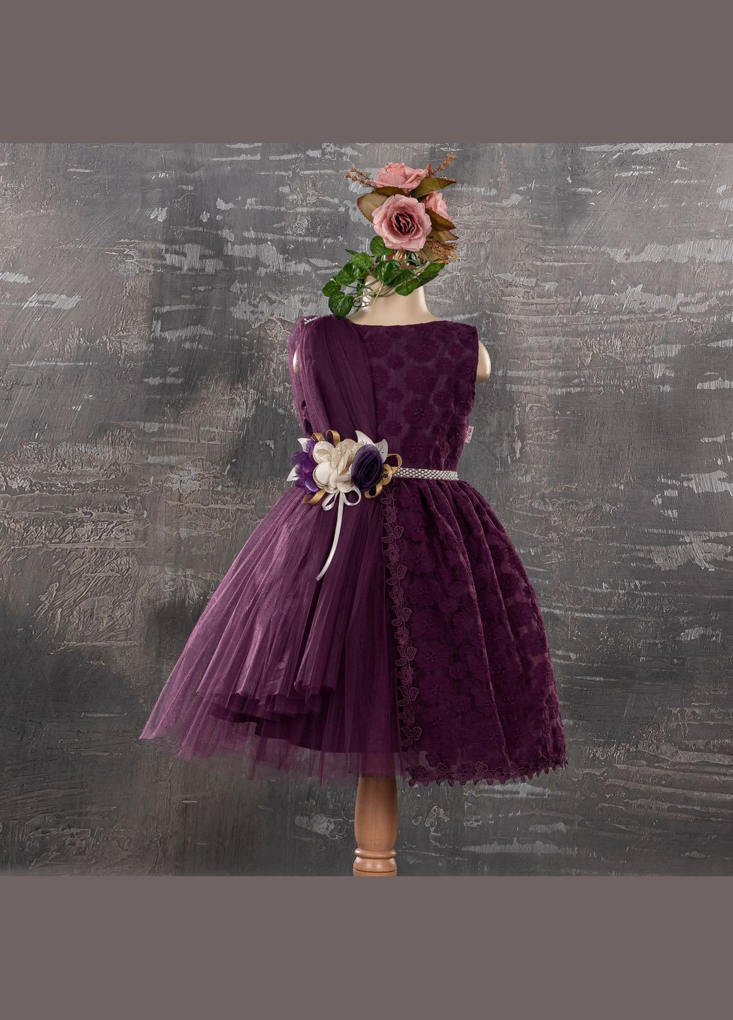 Фіолетова плаття святкове з прикрасою і бантом 1882 фіолетовий Tivido (306545088)