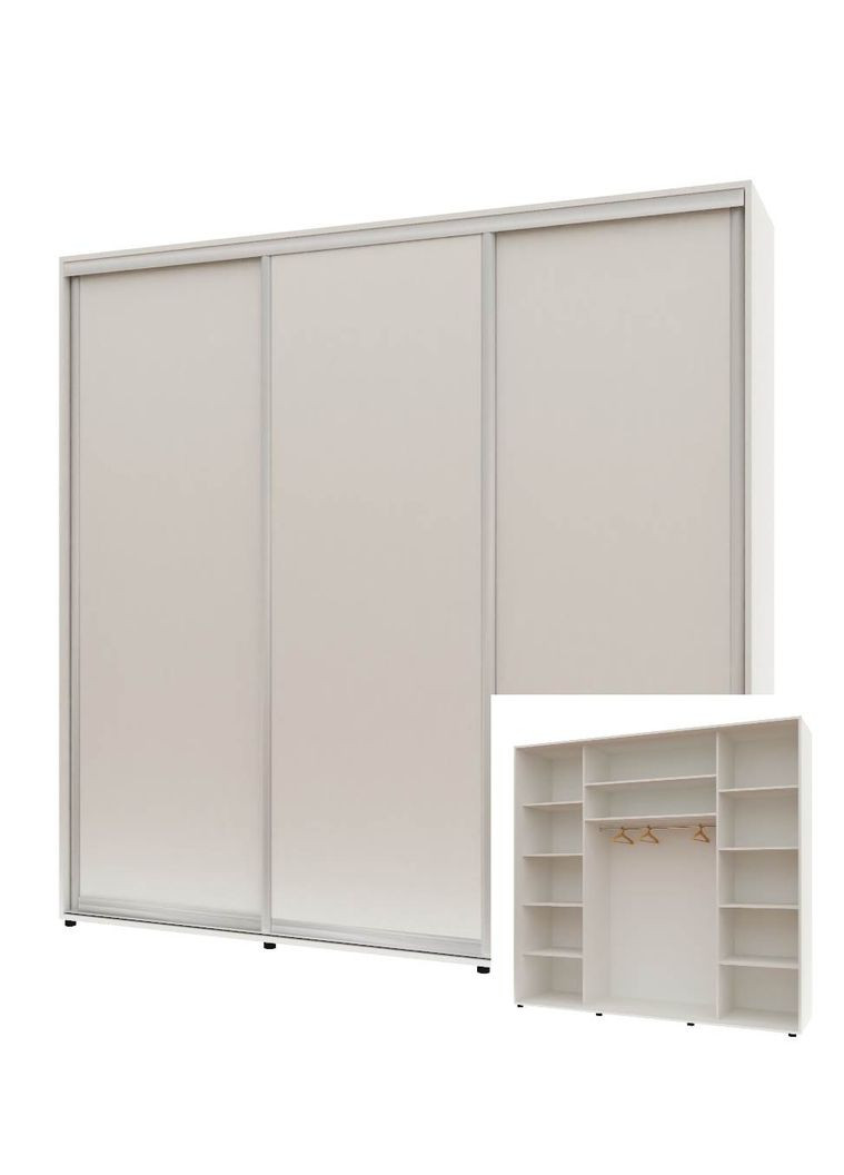 Шафа-купе тридверна 230*60*210 см Білий 3 двері ДСП Максі Комфорт Меблі (360438552)