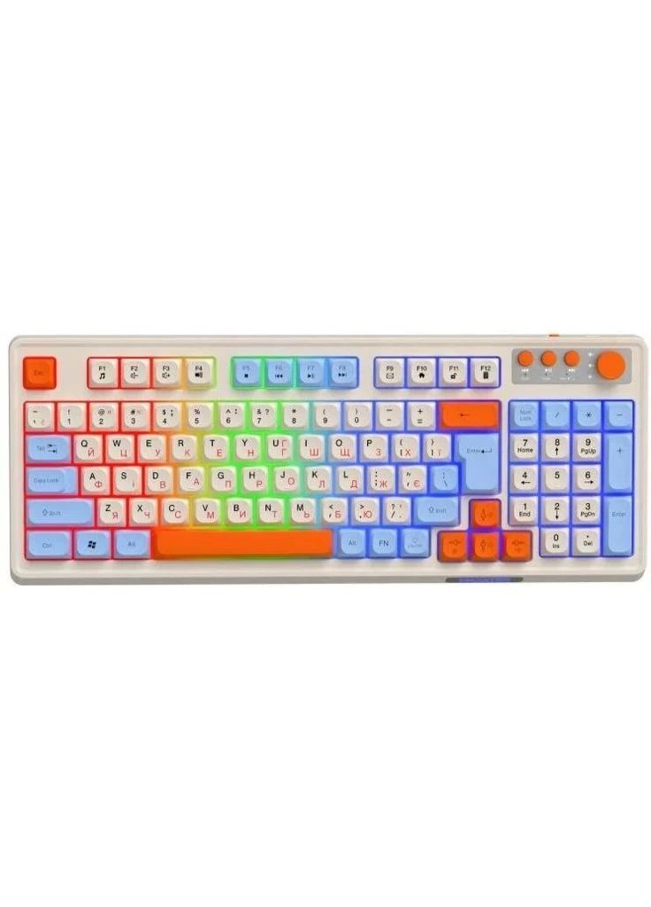 Клавиатура беспроводная KBGW-3C01-UA, White, USB 2.4GHz, LED Maxxter (380697838)