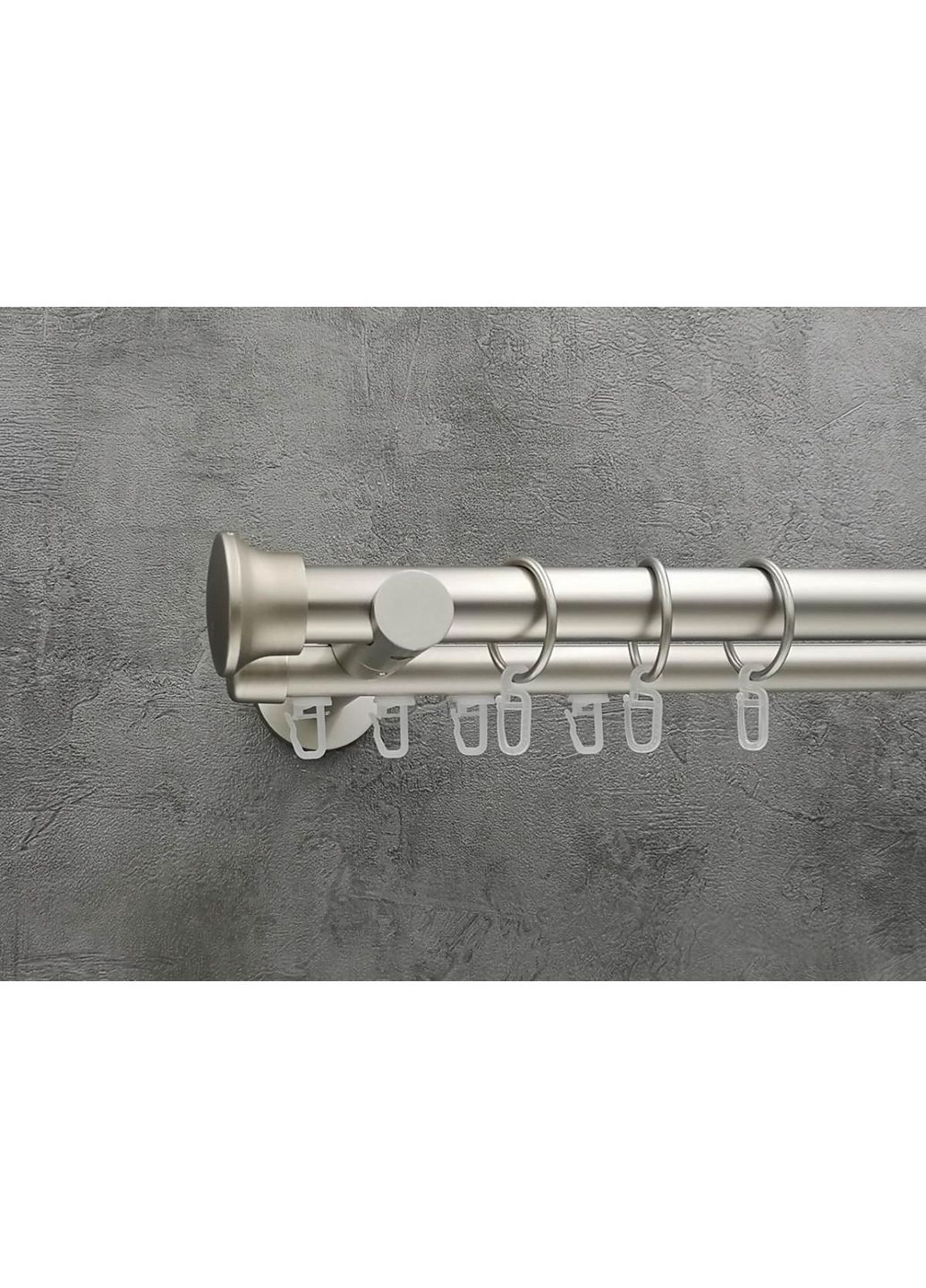 Карниз Дуо гладка/імпресійна штанга подвійний універсальний 25/19 мм 240 см Сатин Quadrum (352782679)