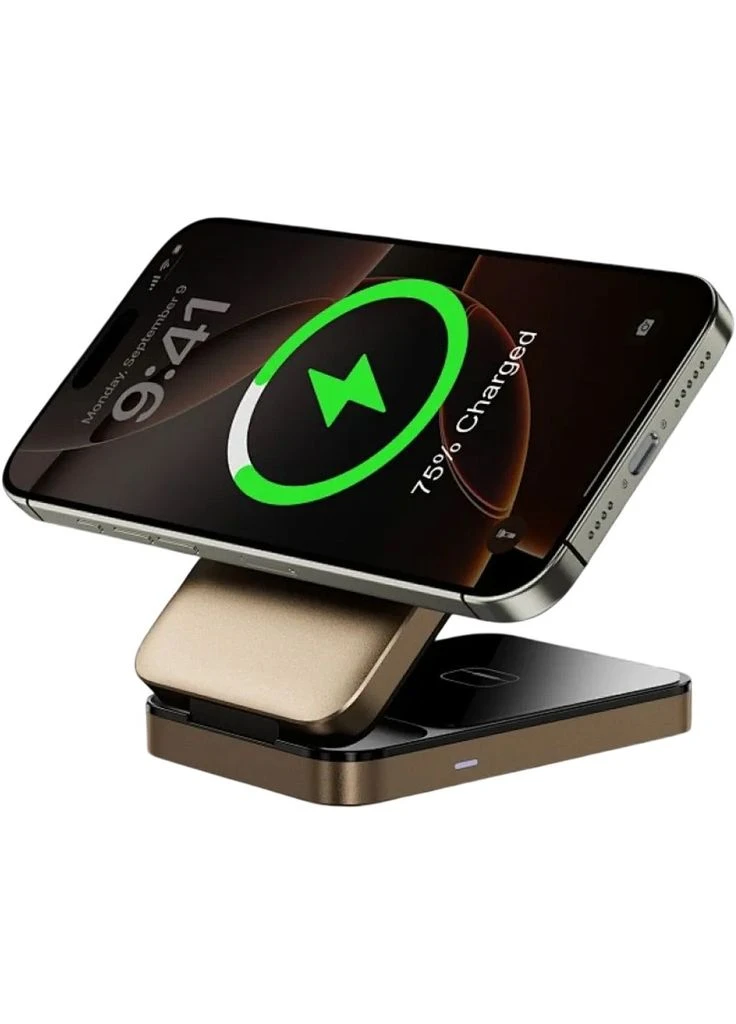 Беспроводное зарядное устройство Wi-W038 Triple 3in1 Wireless Charger Gold [154859] WIWU (400987066)