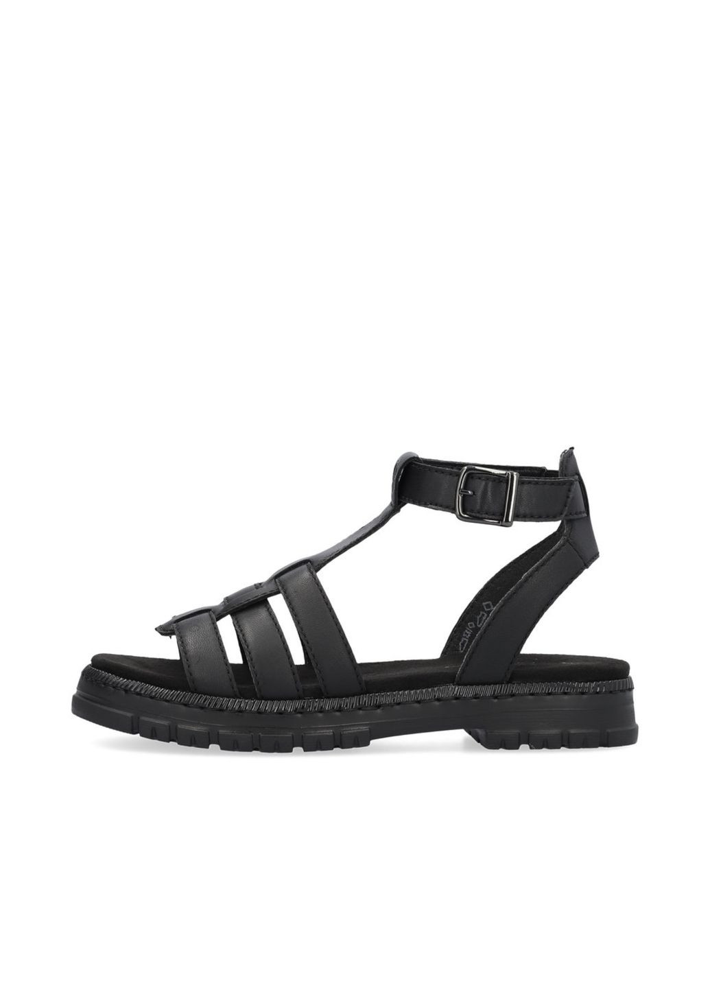 Черные босоножки (р) кожа 0-1-1-v-4255-00 Rieker с ремешком