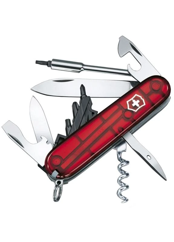 Нож складной, мультитул Cybertool (91мм, 29 функций), прозр. 1.7605.T, с открывалкой и Victorinox (395596215)