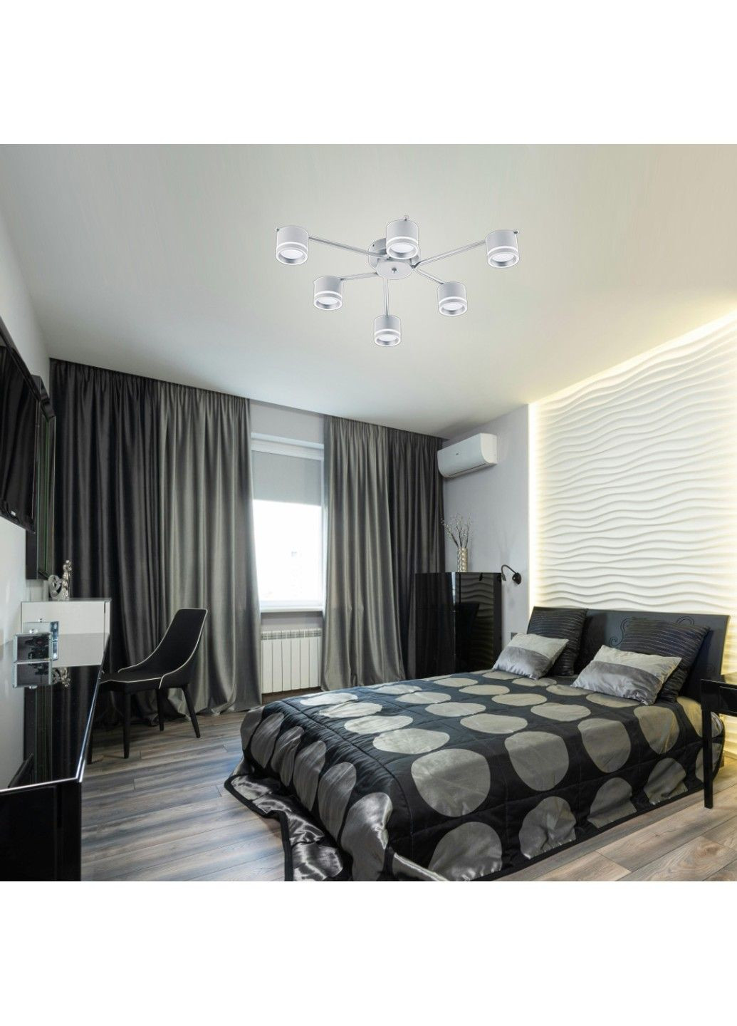 Люстра GELA 6R 750x130 мм Белая на 6 ламп GX53 ESLLSE (317744254)