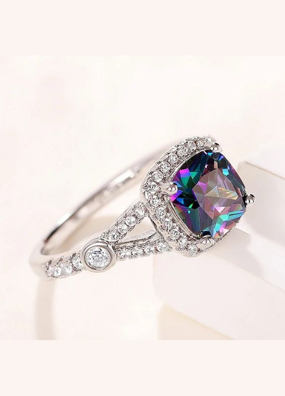 Кольцо женское обручальное украшение в винтажном стиле радужный камень размер 17 Fashion Jewelry (301765043)