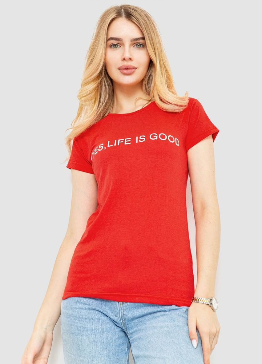 Футболка женская с принтом, цвет красный, Ager - (279537344)