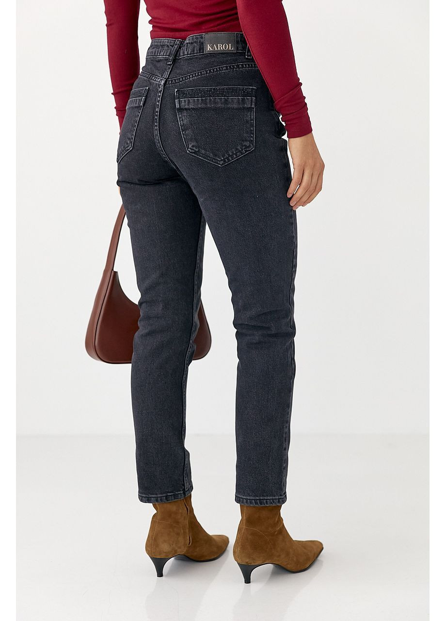 Женские джинсы Mom Fit - черный цвет Lurex - (364967658)