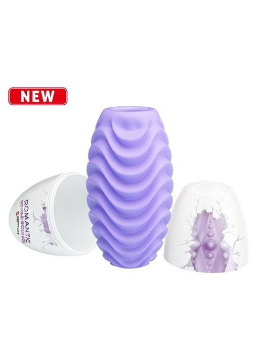 Мастурбатор яйце двостороннє, рельєфне, фіолетове, 8.6 х 4.6 см Pretty Love (297395692)