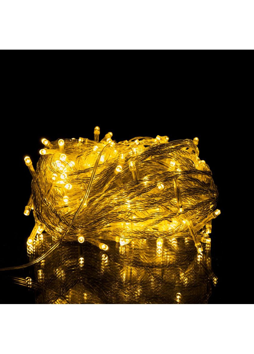 Новорічна гірлянда кімнатна нитка 18 м 180 LED кімнатна гірлянда білий провід Жовте світло W180LED18MWY Garlando (365545097)