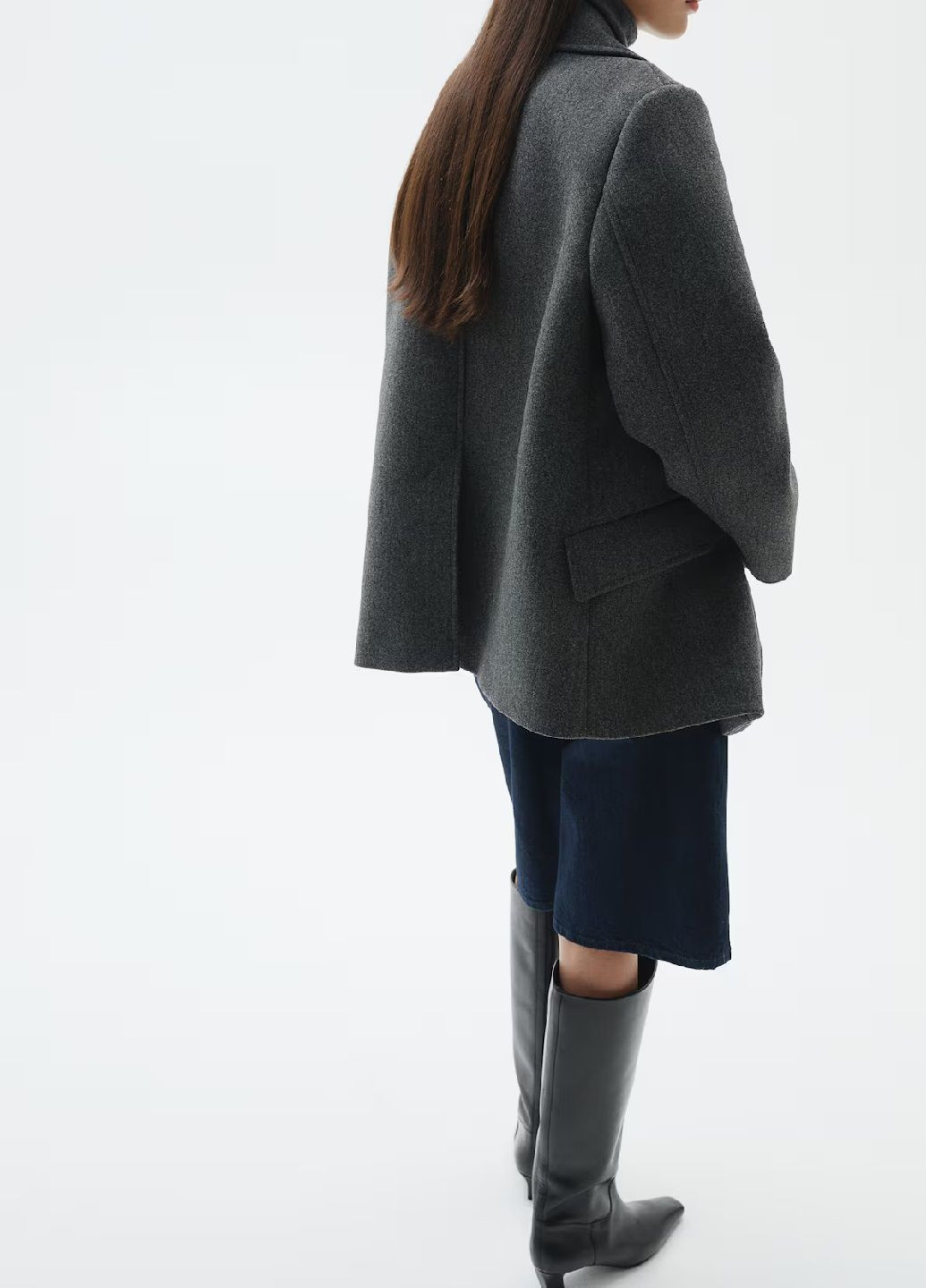 Темно-серое демисезонное Пальто H&M