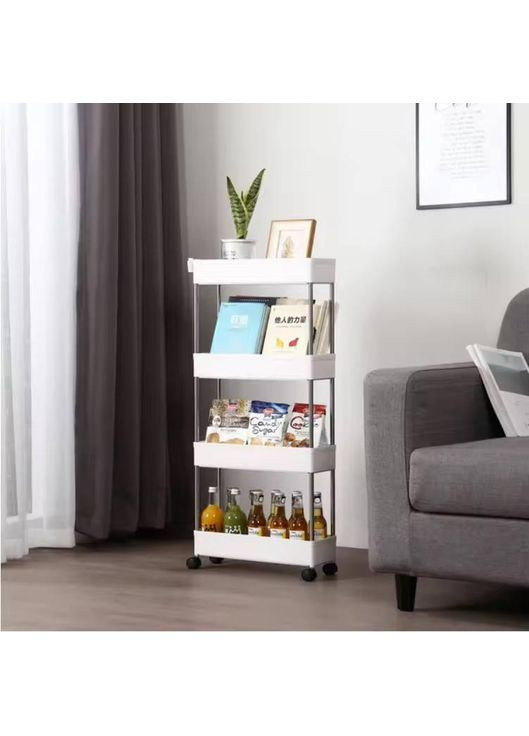 Органайзер для зберігання Візок на колесах для дому 4 рівня Біла No Brand (361871816)