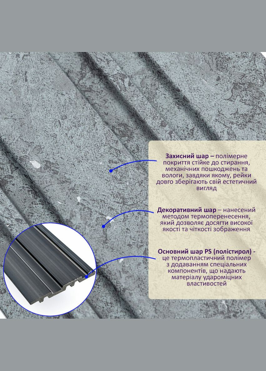 Декоративная PS рейка 2900*120*12мм (D) SW00002132 Sticker Wall (298284195)