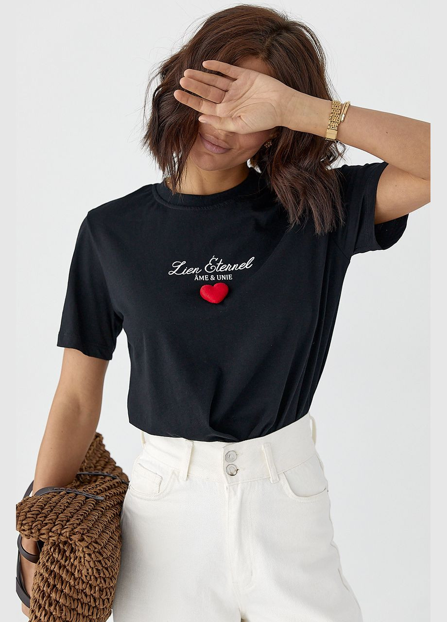 Футболка с объемным сердцем Lurex - (335400992)