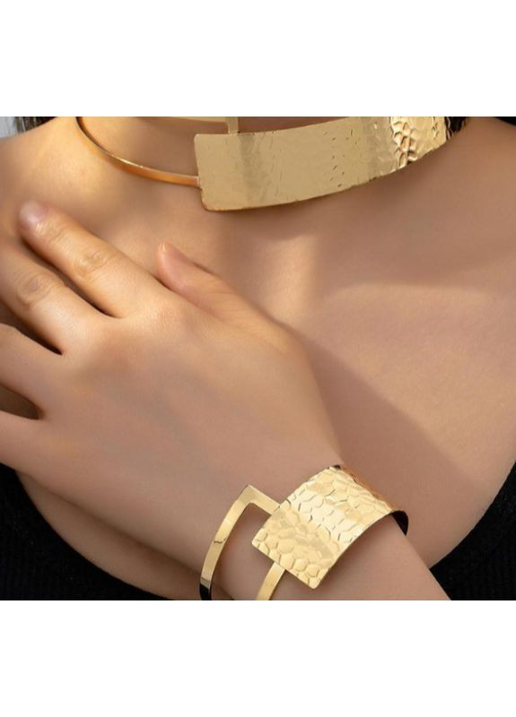 Чокер колье и браслет металлические золотистые No Brand (363867343)