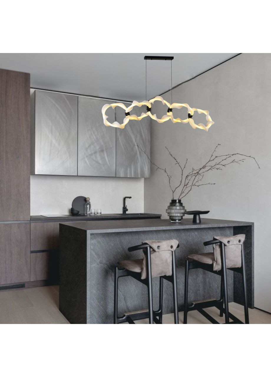 Люстра подвесная черная длинная из гибкого каната в стиле арт-деко (81-3170-5 BK) No Brand (370071559)