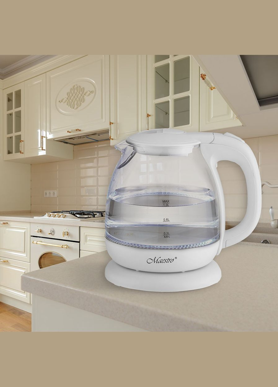 Электрочайник MR-055-White (MR-055-WHITE) внутренняя подсветка,, 1,0 л Maestro (323637379)
