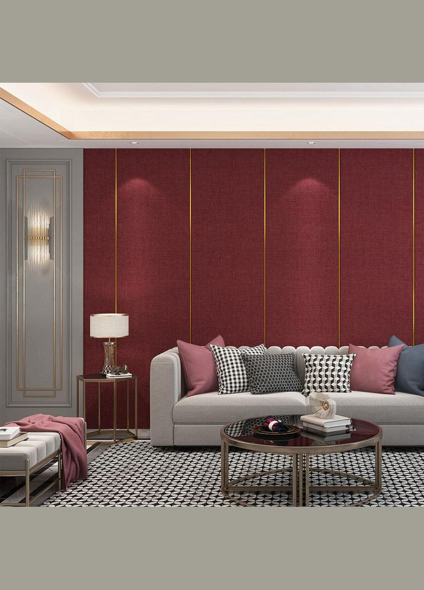 Лляні теплі шпалери на самоклейці 2800х650х2мм Бардо меланж (D) SW-00001492 Sticker Wall (329896078)