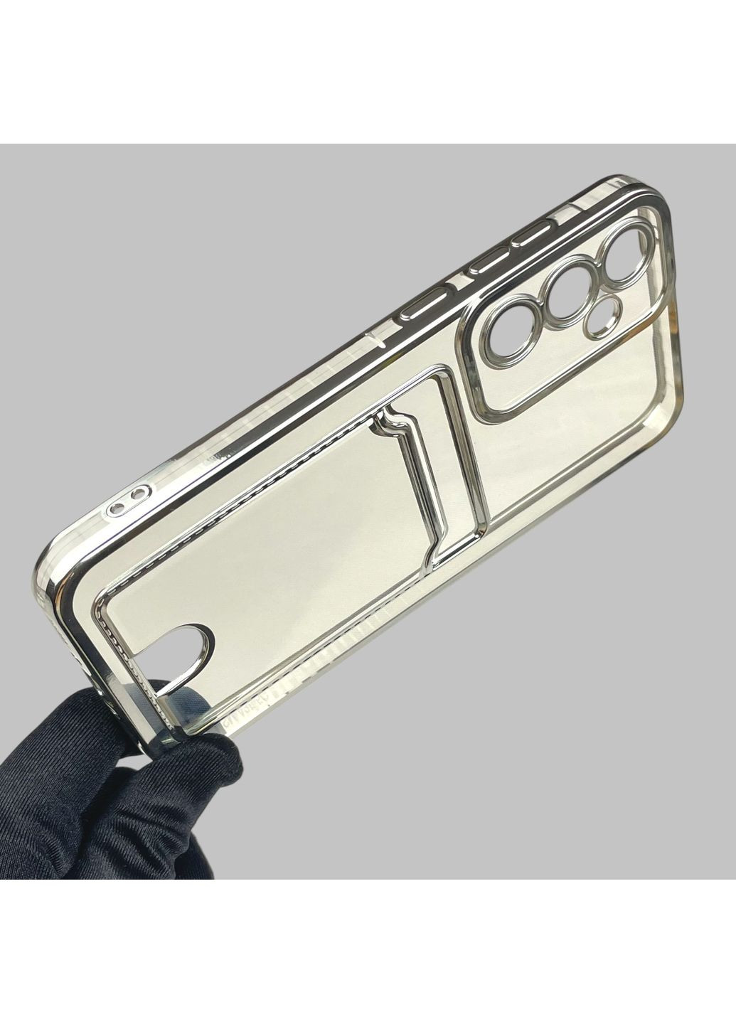 Чохол для Galaxy A35 5G (SM-A356B) зі срібною окантовкою з кишенькою для карток на самсунг а35 срібний Samsung (366022939)