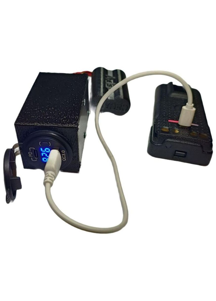 Блок живлення від батареї з XT60 на Type-C/USB/DC 5.5x2.1 з вольтметром No Brand (360983577)