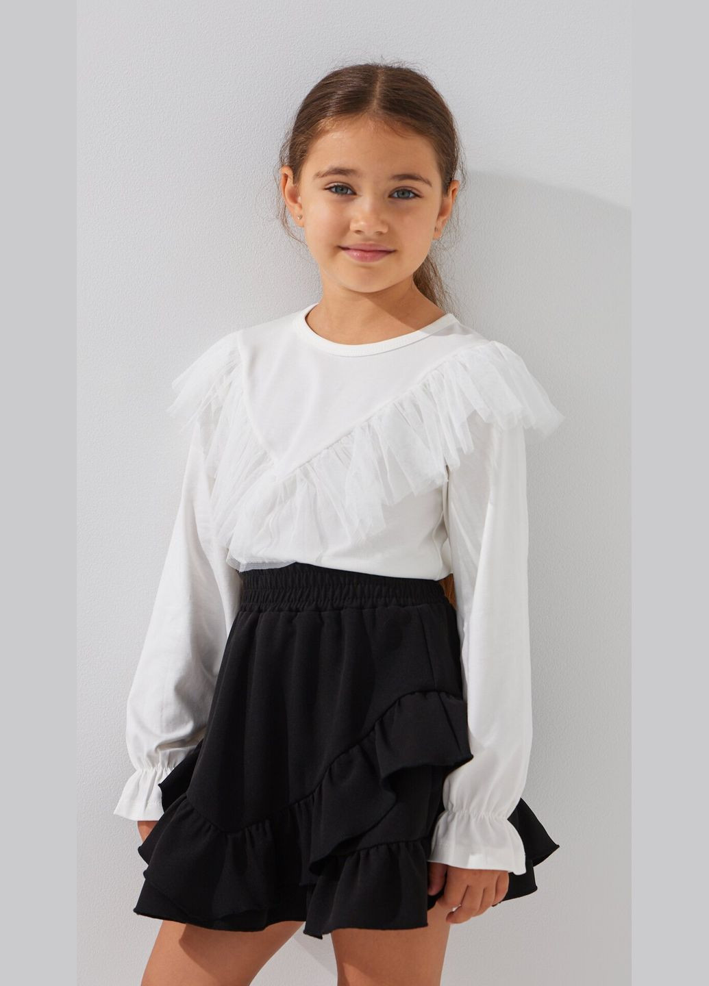 Молочная однотонная блузка Aura Style летняя