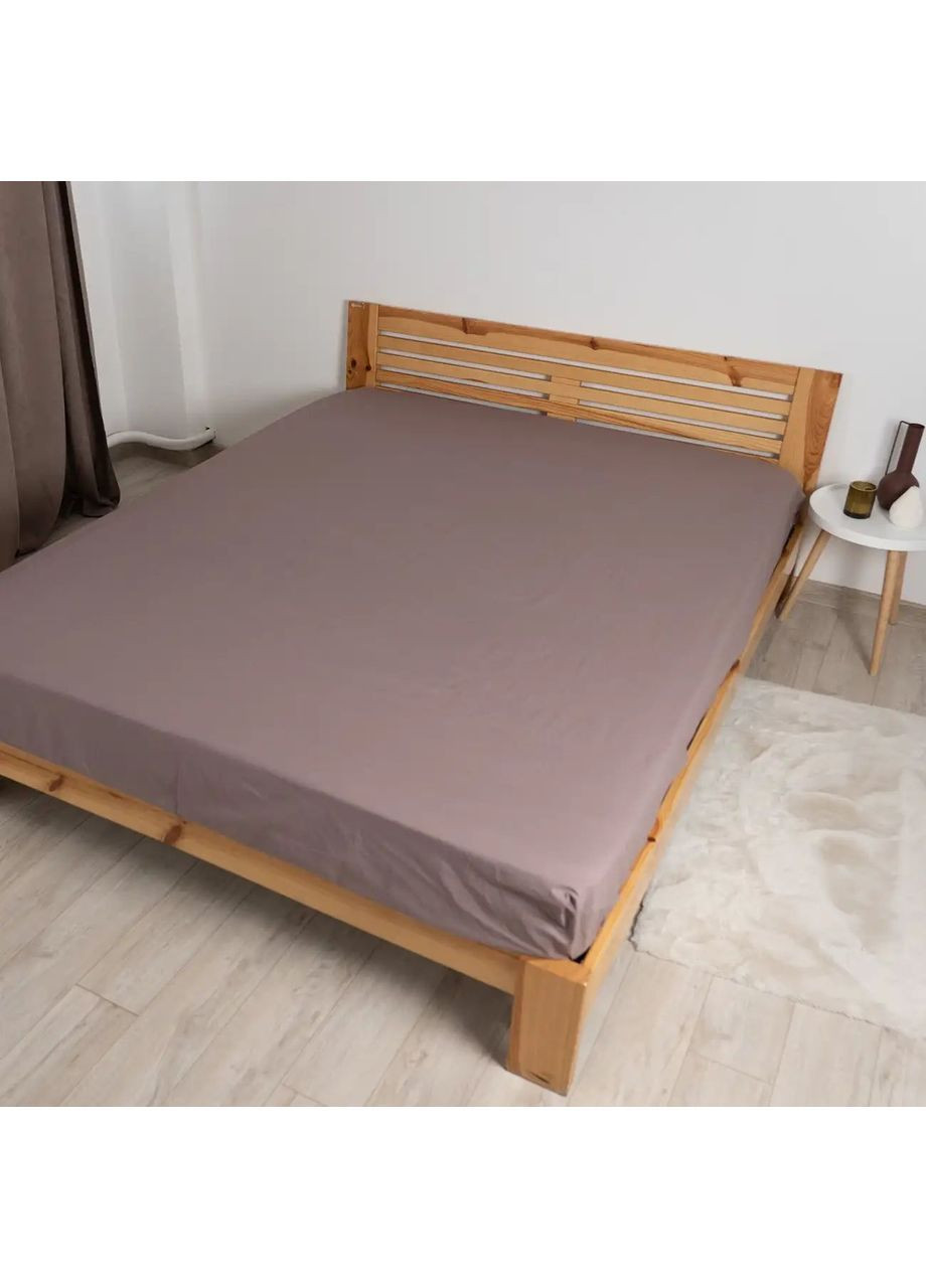 Простирадло з резинкою 90*200 см Ранфорс гіпоалергенне Мокко Темно-Коричневе (4890090200) ТЕП (370769994)