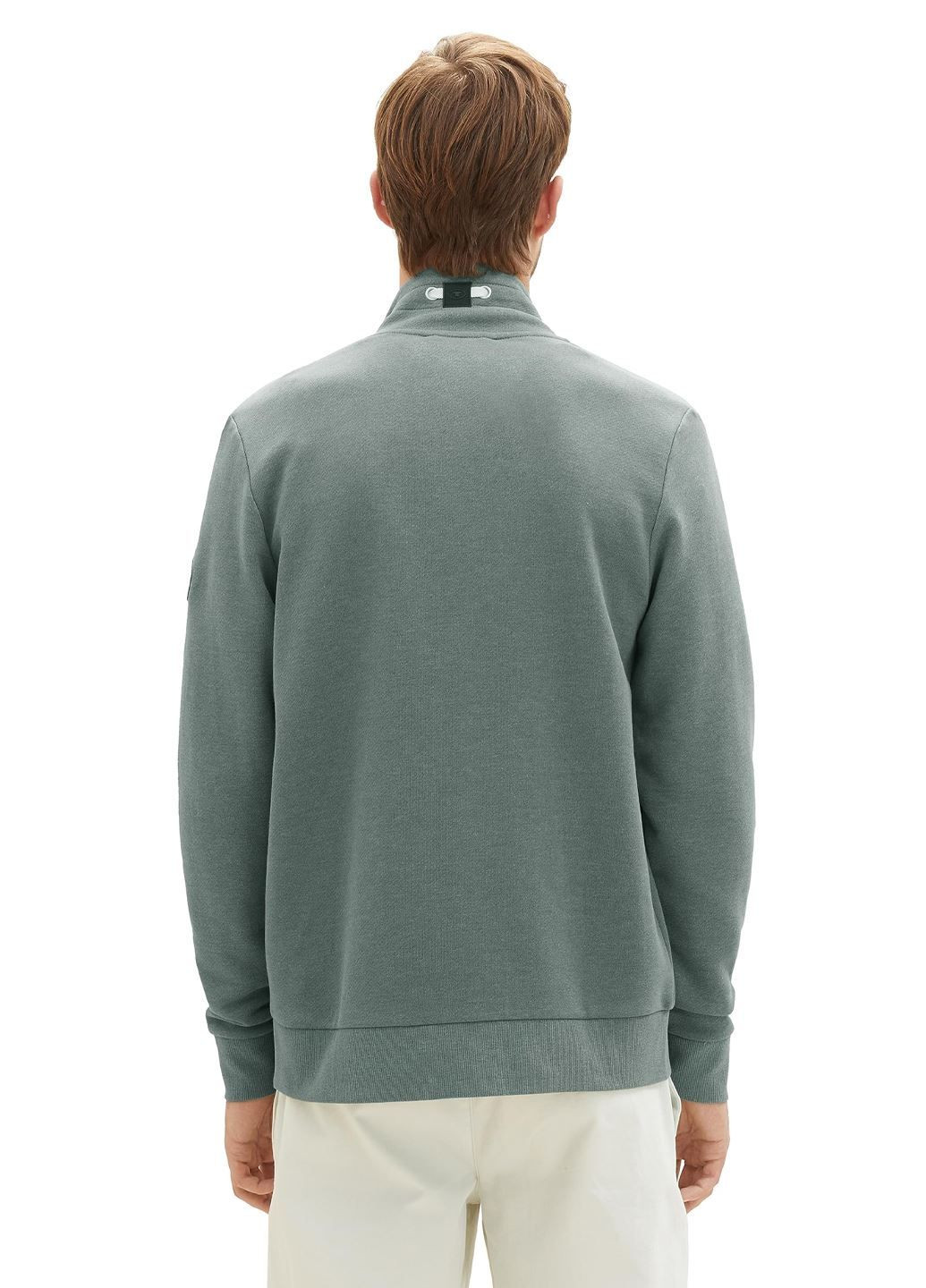 Чоловічий зелений трикотажний светр на блискавці Tom Tailor (371575616)