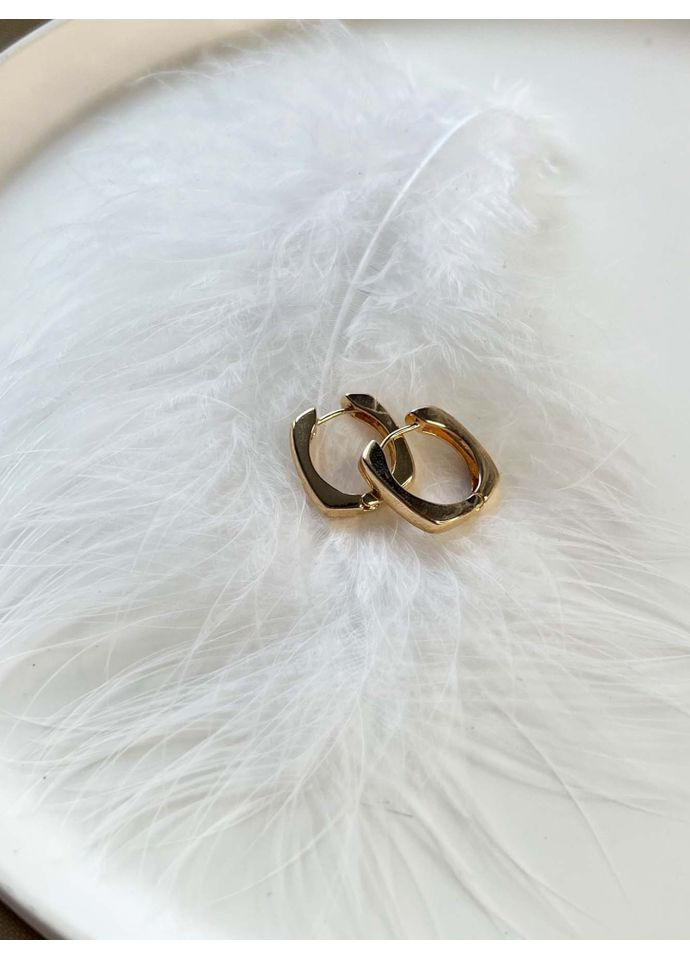 Квадратные серьги под золото 5396 LeBijou (367580636)