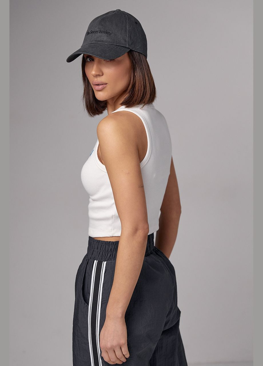 Майка жіноча в рубчик з вишивкою JH 2961 Lurex — 292252860