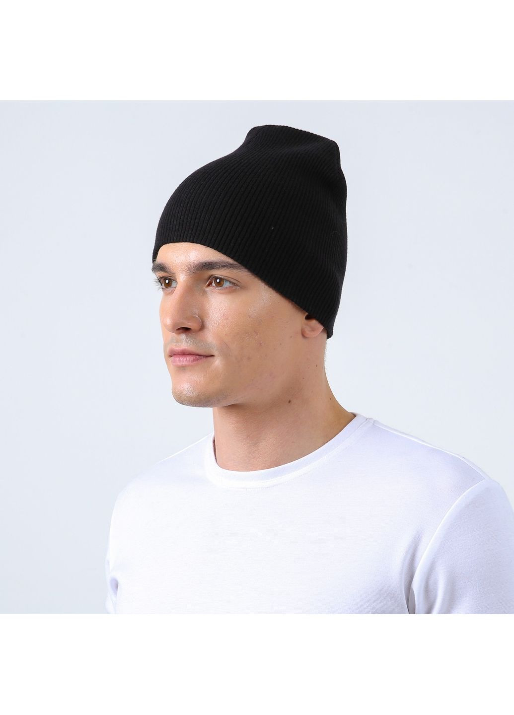 Шапка біні чоловіча віскоза чорна ЕЛІЗАР 584-402 LuckyLOOK 584-402М (362379345)