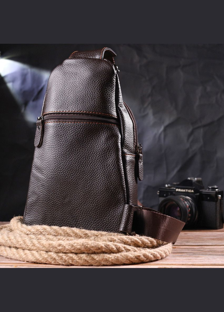 Сумка чоловіча через плече шкіряна слінг 21308 слінг Коричнева Vintage (302008040)