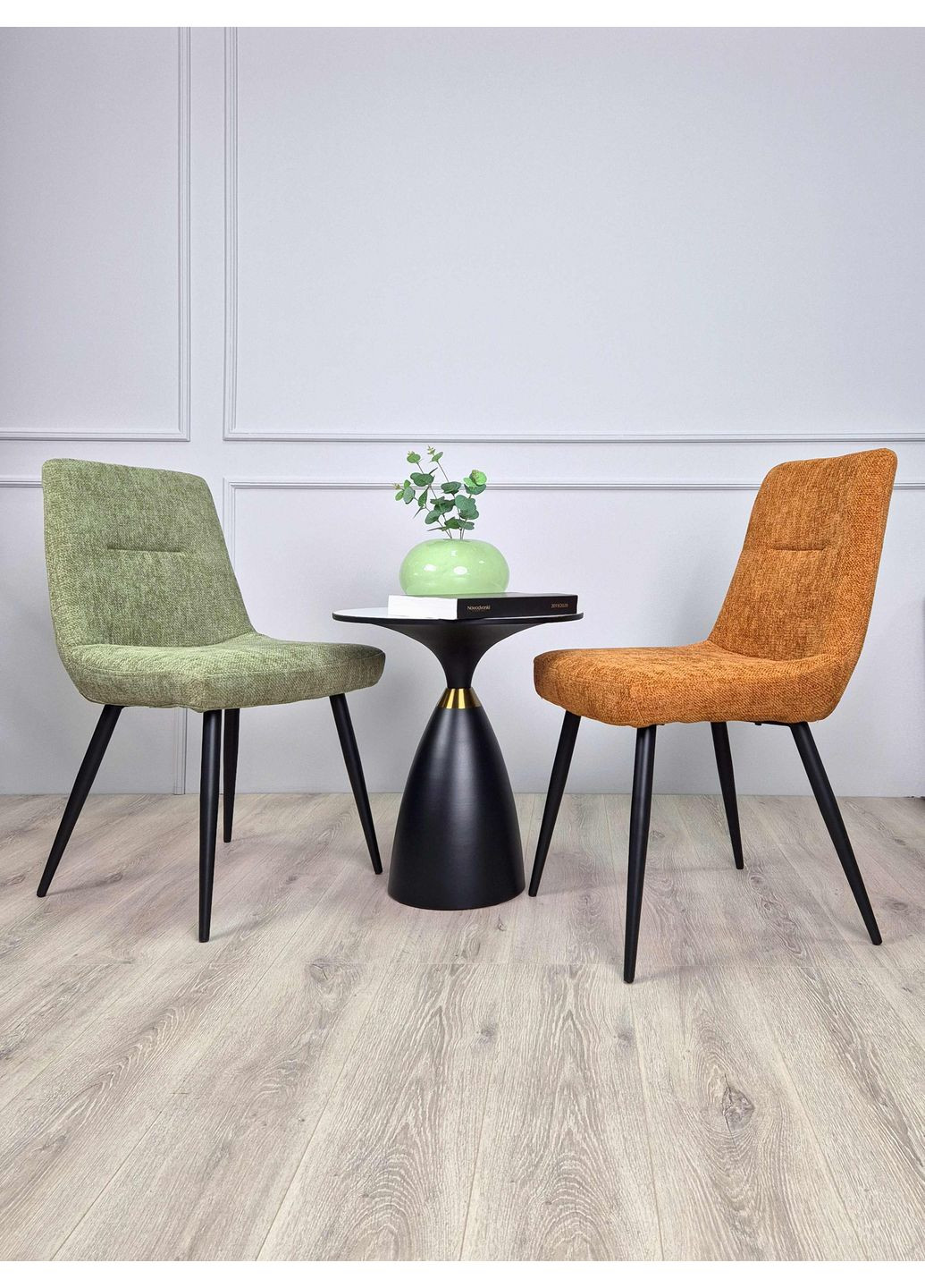 Стілець KIWI Чорний каркас / Теракотова тканина Intarsio (372178477)