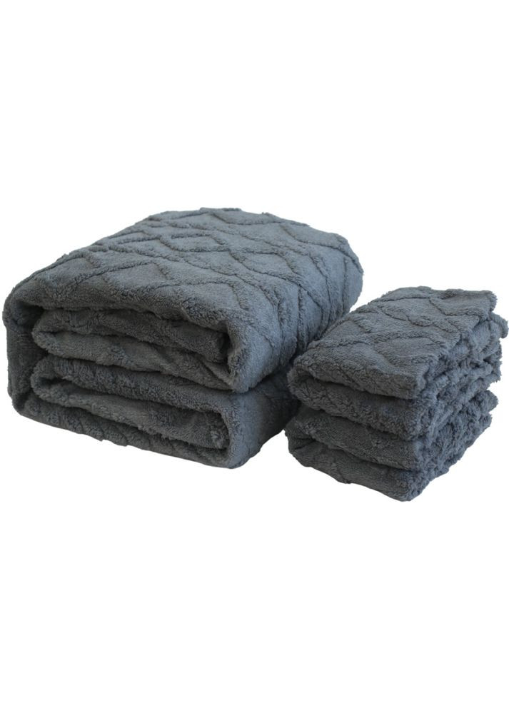 Комплект покривало 200х220 см + 2 наволочки 50х70 см Romance Gray Soho (362671631)