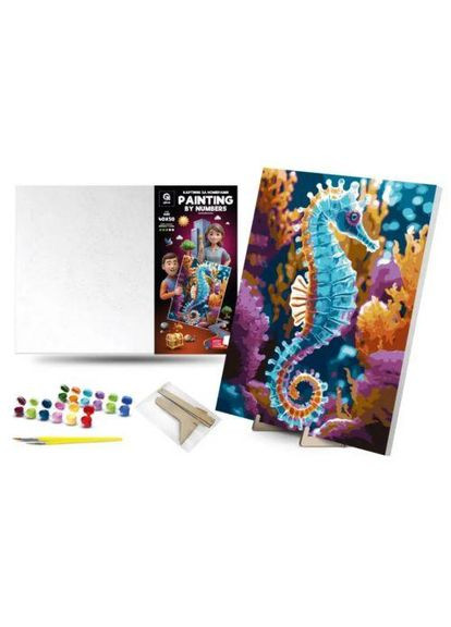 Картина по номерах на підставці "Морський коник" (40х50 см) (251384) qbee (362209401)