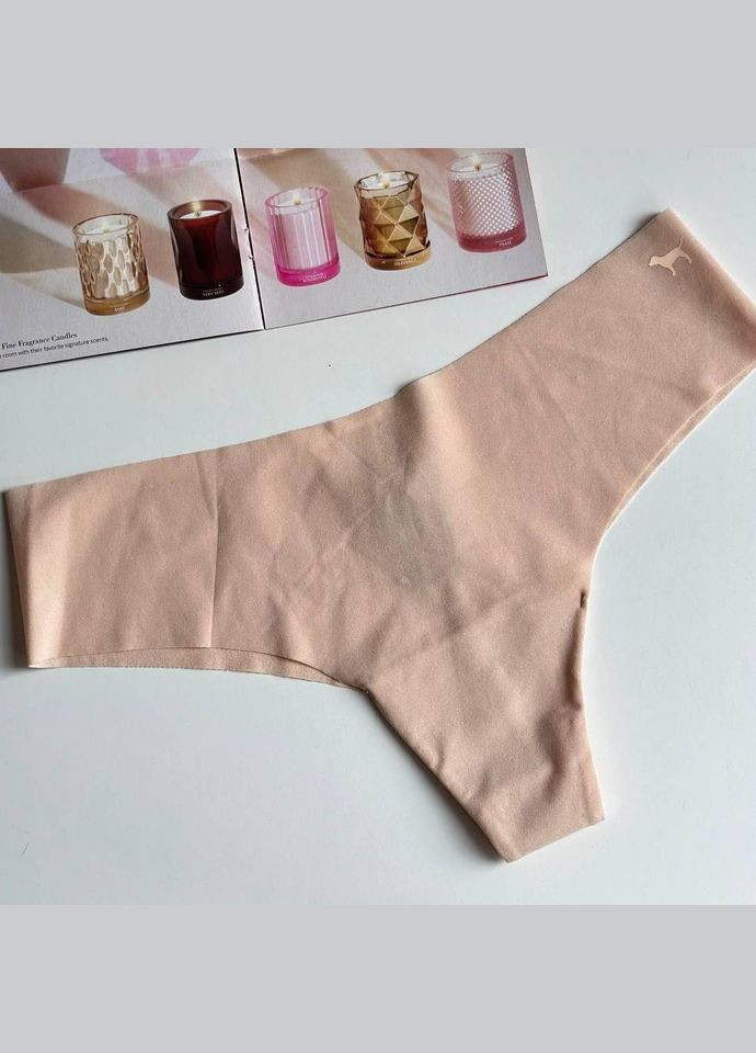 Трусики-стринги женские бесшовные No-Show Thong Panty бежевые Victoria's Secret (314768325)