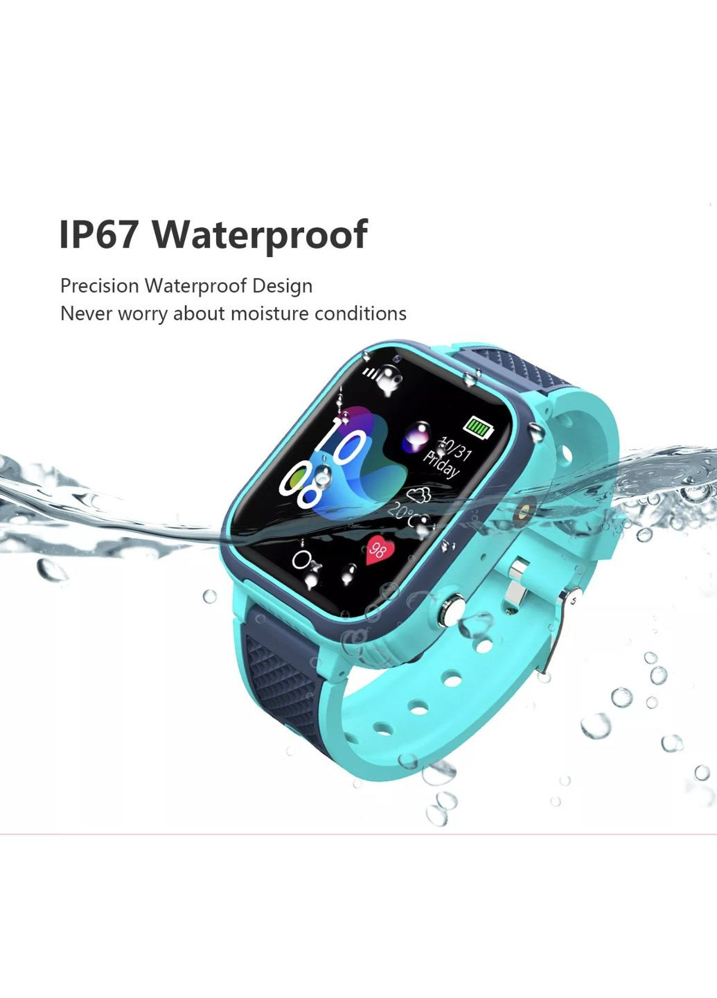 Детские умные смарт-часы LT21 с водонепроницаемым корпусом камерой GPS-трекером и видеозвонком Синий 4G Lemfo (349824324)