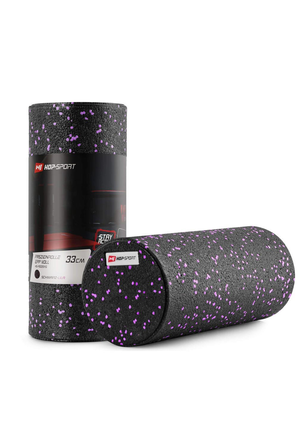 Роллер масажер (валик, ролик) гладкий заповнений HS-P033SYG EPP 33см чорно Hop-Sport (361952989)