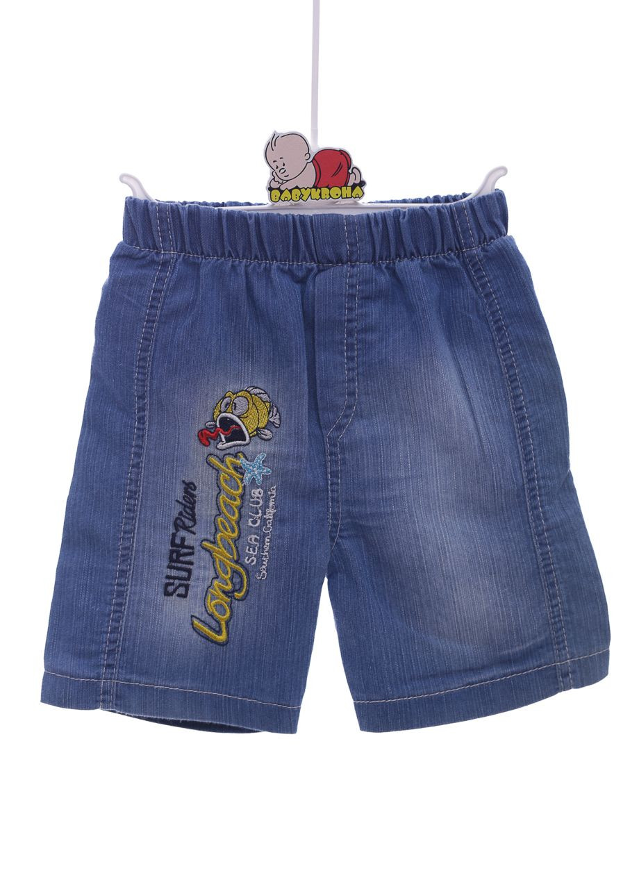 Червоний літній джинсові шорти з футболкою для хлопчика акула червоний 92 см (37842) BABYKROHA