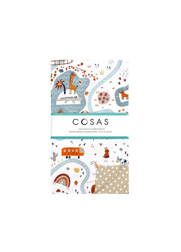 Підковдра дитяча 110х140 TRAVELING ANIMALS (4822052093504) Cosas (391068379)