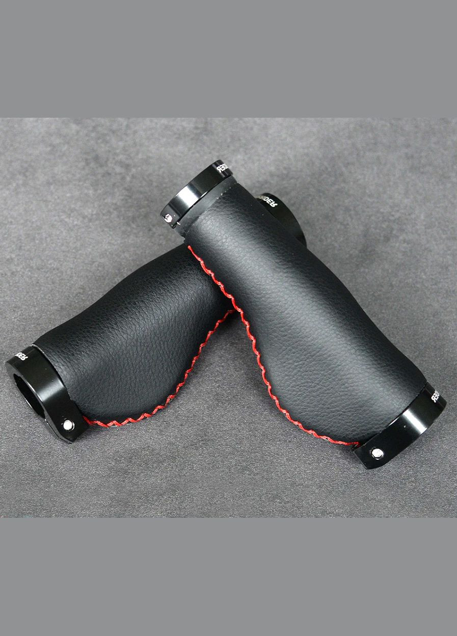 Грипсы велосипедные эргономичные ретро под кожу, Think Ergo, черные c красной строчкой Rider (324627078)