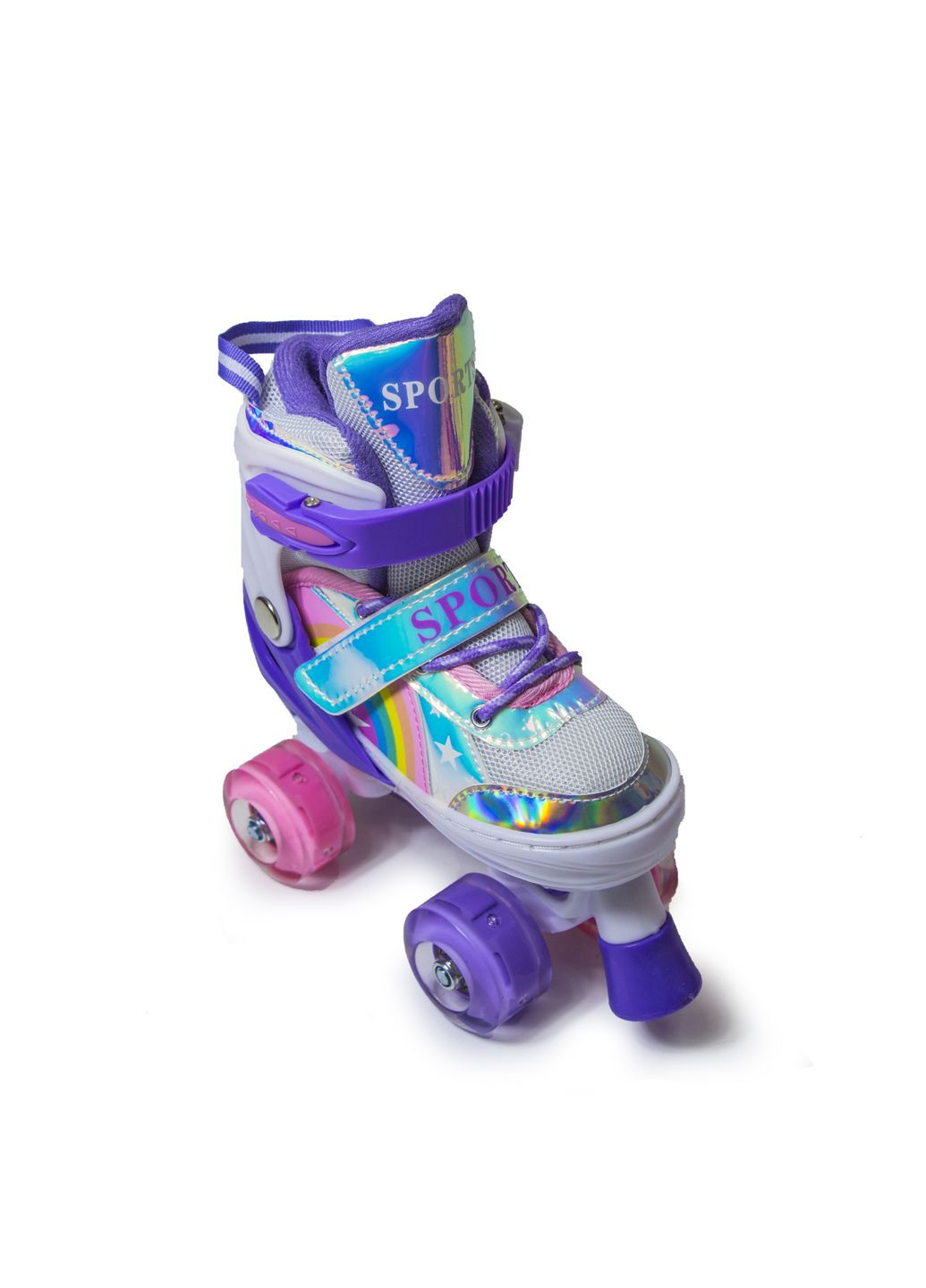 Раздвижные ролики квады размер 34-37 (светящиеся колеса). Rainbow Violet (625609082) Scale Sports (340912255)