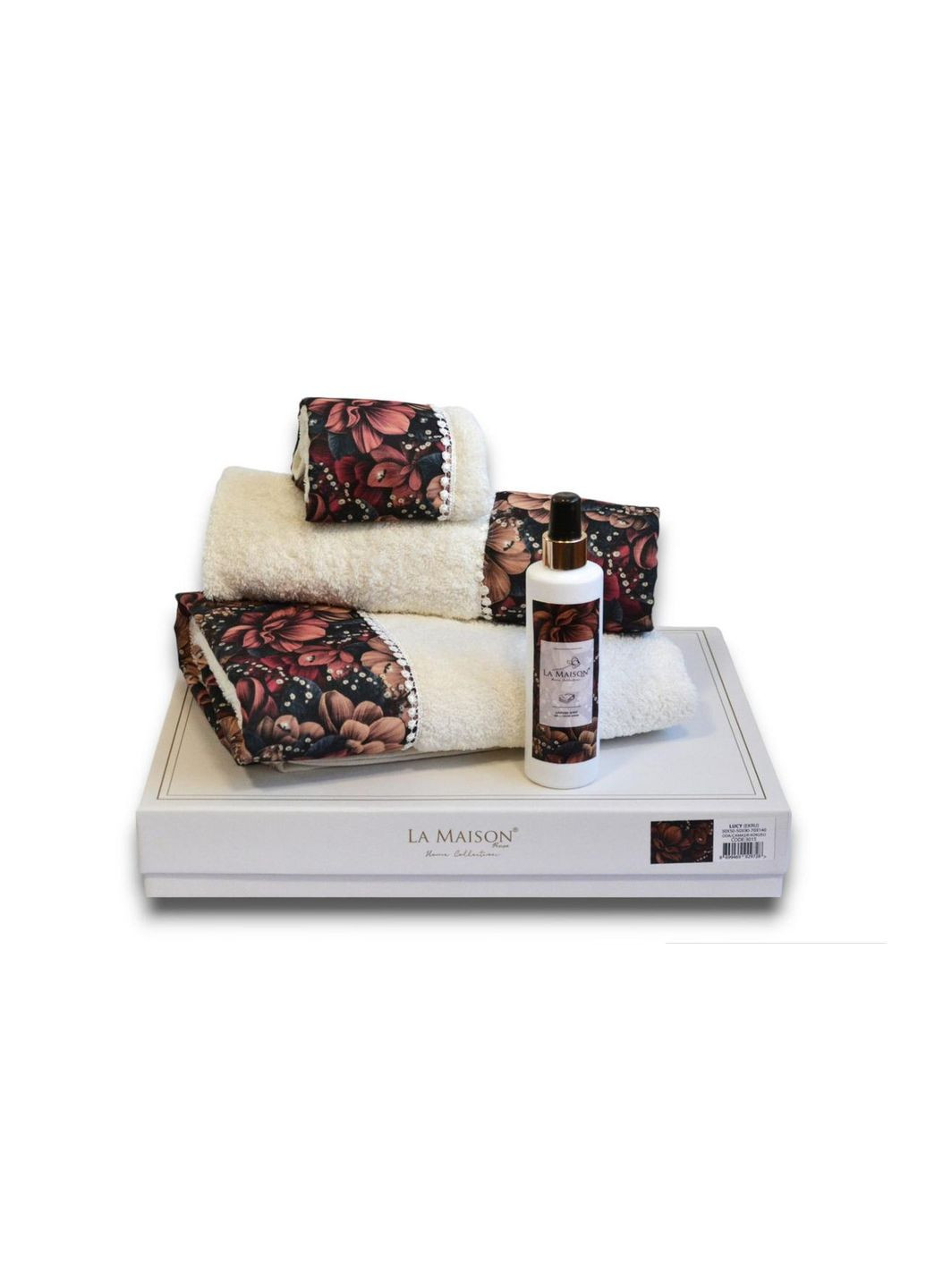 Подарунковий набір рушників La, 3 шт. з ароматом Lucy Maison білий