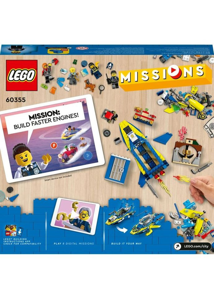 Конструктор City Missions Детективные миссии водной полиции 278 деталей (60355) Lego (281425612)
