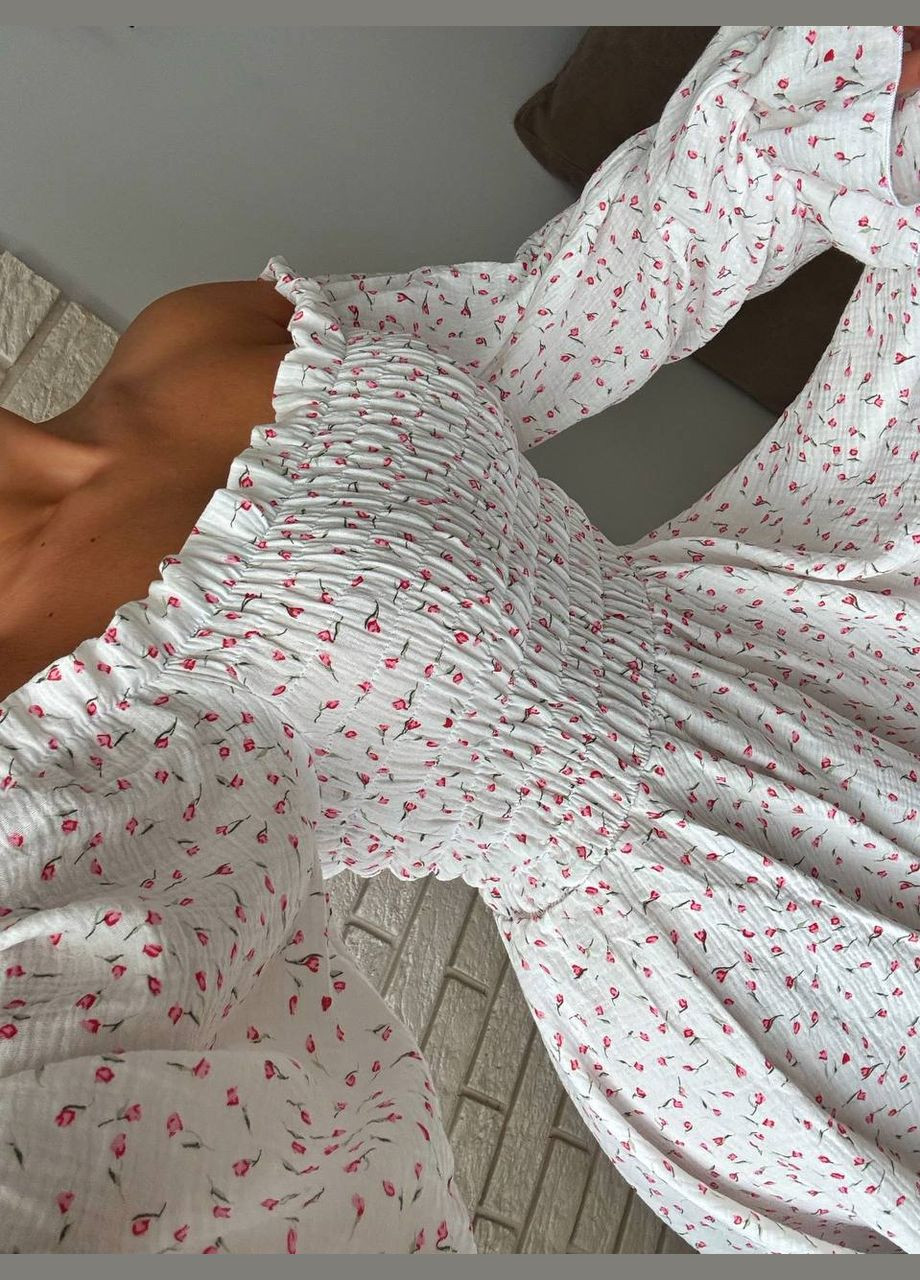 Білий повсякденний сукня Україна з квітковим принтом